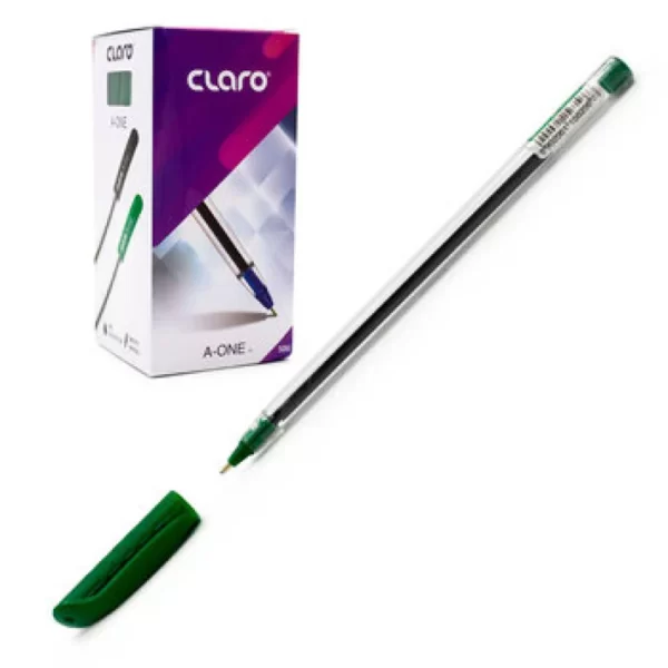 Pens Claro 1MM A-One Green Pack of 50 Piece