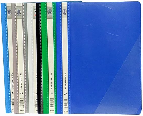 A4 File color  with Transparent Cover and Convenient Pocket pack of 12